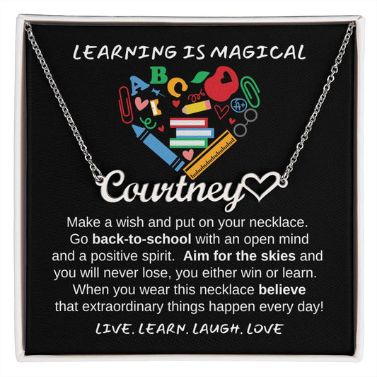 LEARNING IS MAGICAL - Make A Wish / Personalized Name Necklace